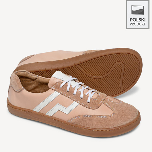 Skórzane minimalistyczne sneakersy barefoot River różowe