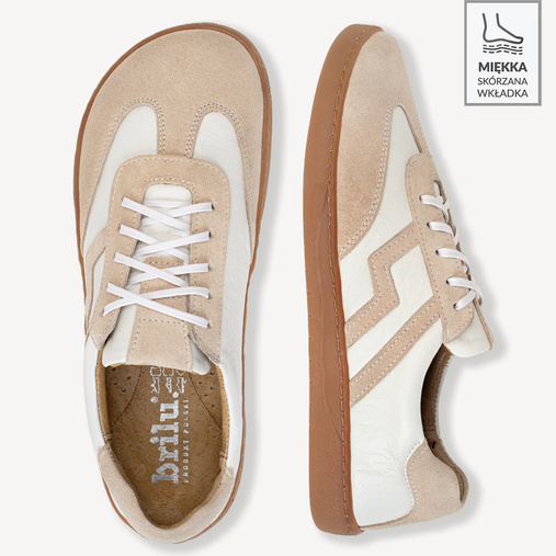 Skórzane minimalistyczne sneakersy barefoot River białe