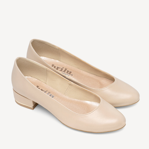 Klasyczne licowe balerinki Erin beżowe