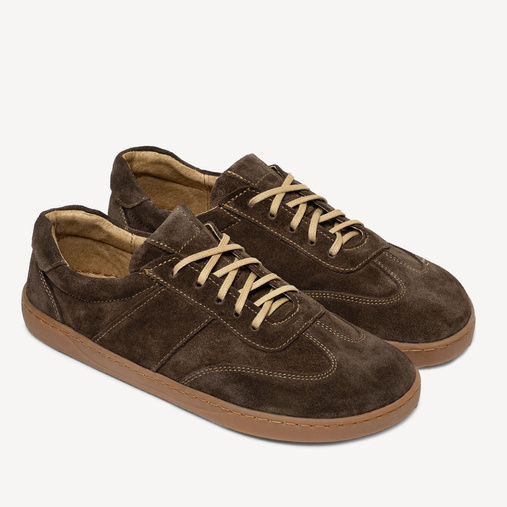 Skórzane minimalistyczne sneakersy barefoot Davos brązowe
