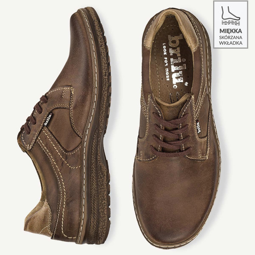 Casualowe półbuty skórzane Felipe brązowe