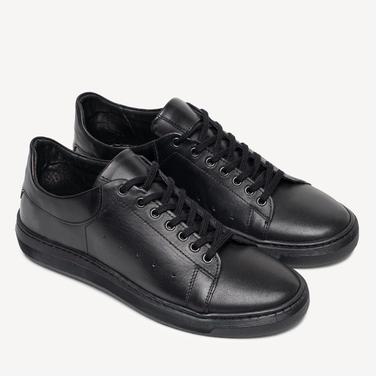 Męskie skórzane sneakersy trampki Bayard czarne
