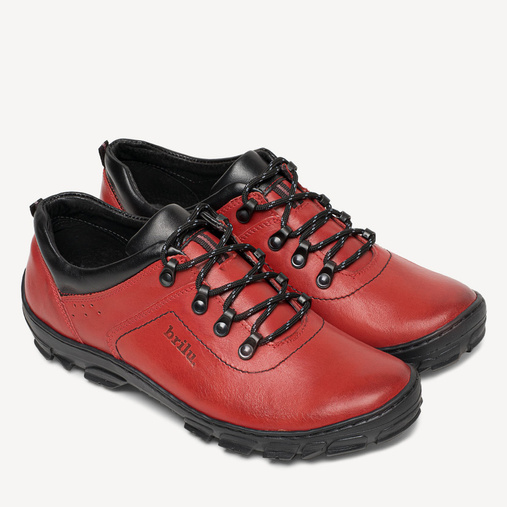 Buty trekkingowe ze skóry naturalnej Charles czerwone