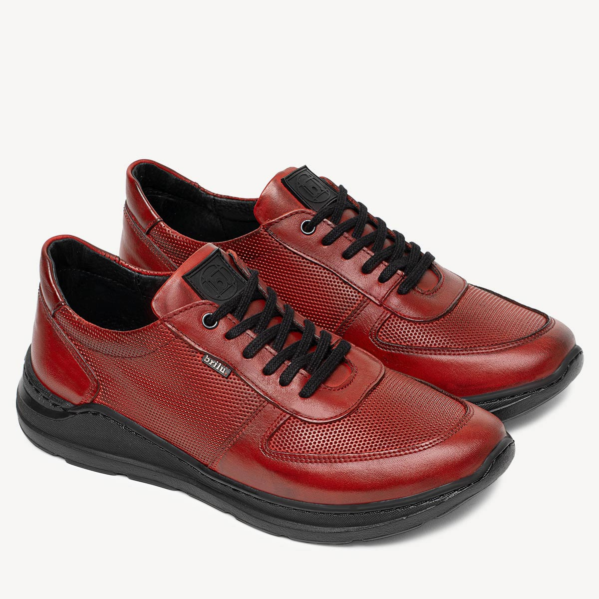 Skórzane męskie sneakersy Jack czerwone
