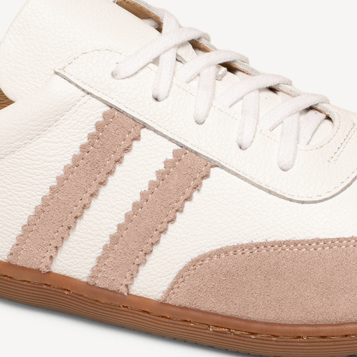 Skórzane damskie sneakersy barefoot Vanilla biało-różowe