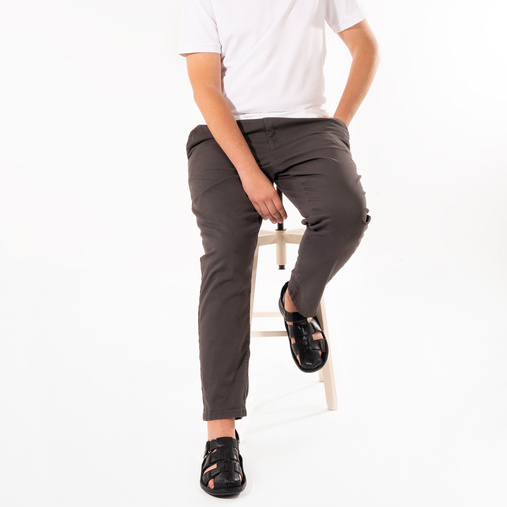 Męskie skórzane sandały zapinane na rzepy Axel czarne