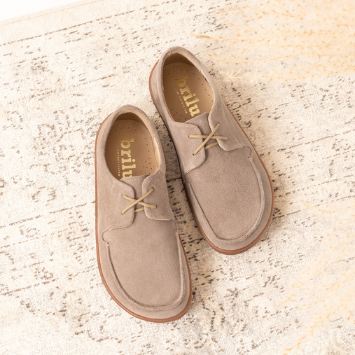 Skórzane mokasyny damskie barefoot Rubby beżowe