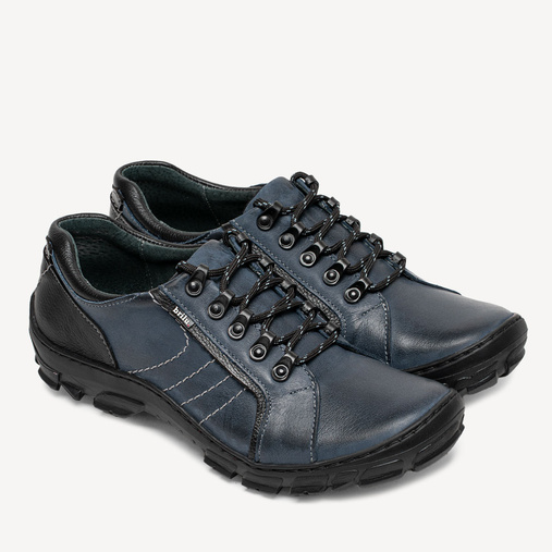 Buty trekkingowe skórzane Hektor niebieskie