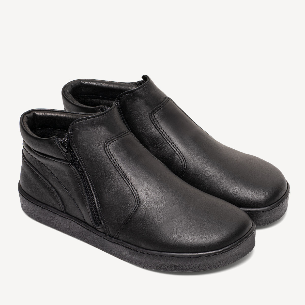 Skórzane trzewiki męskie barefoot Anders czarne