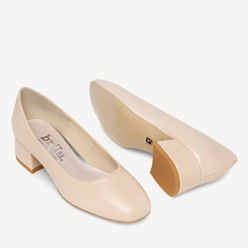 Czółenka na niskim obcasie Ember beżowe