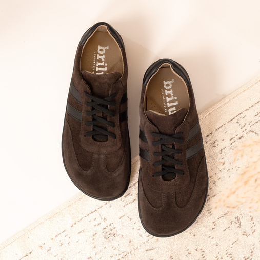 Zamszowe damskie sneakersy barefoot Mocca czekoladowe