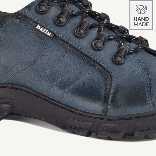 Buty trekkingowe skórzane Hektor niebieskie
