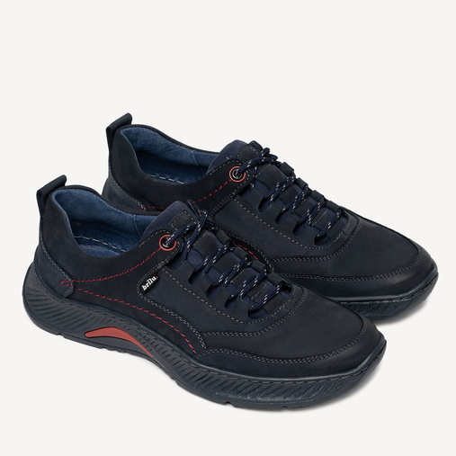 Sportowe półbuty męskie ze skóry Diego granatowe