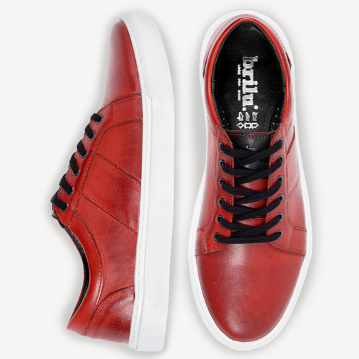 Skórzane sneakersy męskie Tyson czerwone