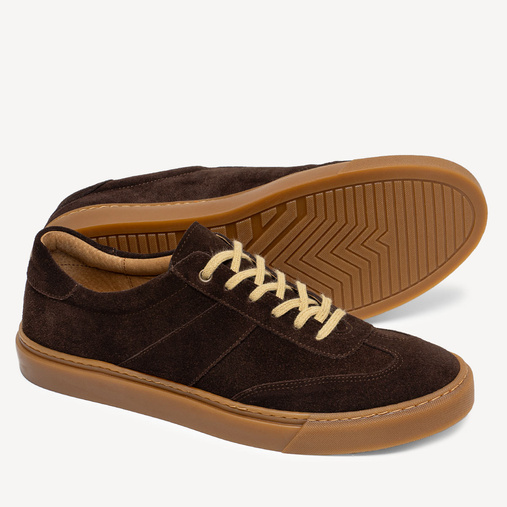 Męskie skórzane zamszowe trampki Jasper brązowe