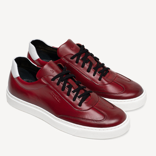 Skórzane sneakersy męskie Maxwell czerwone
