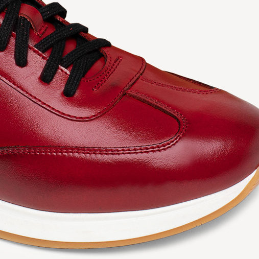 Skórzane sneakersy męskie Boston czerwone