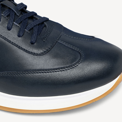Skórzane sneakersy męskie Boston granatowe