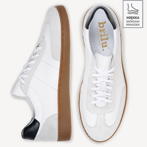 Skórzane sneakersy męskie Everett białe