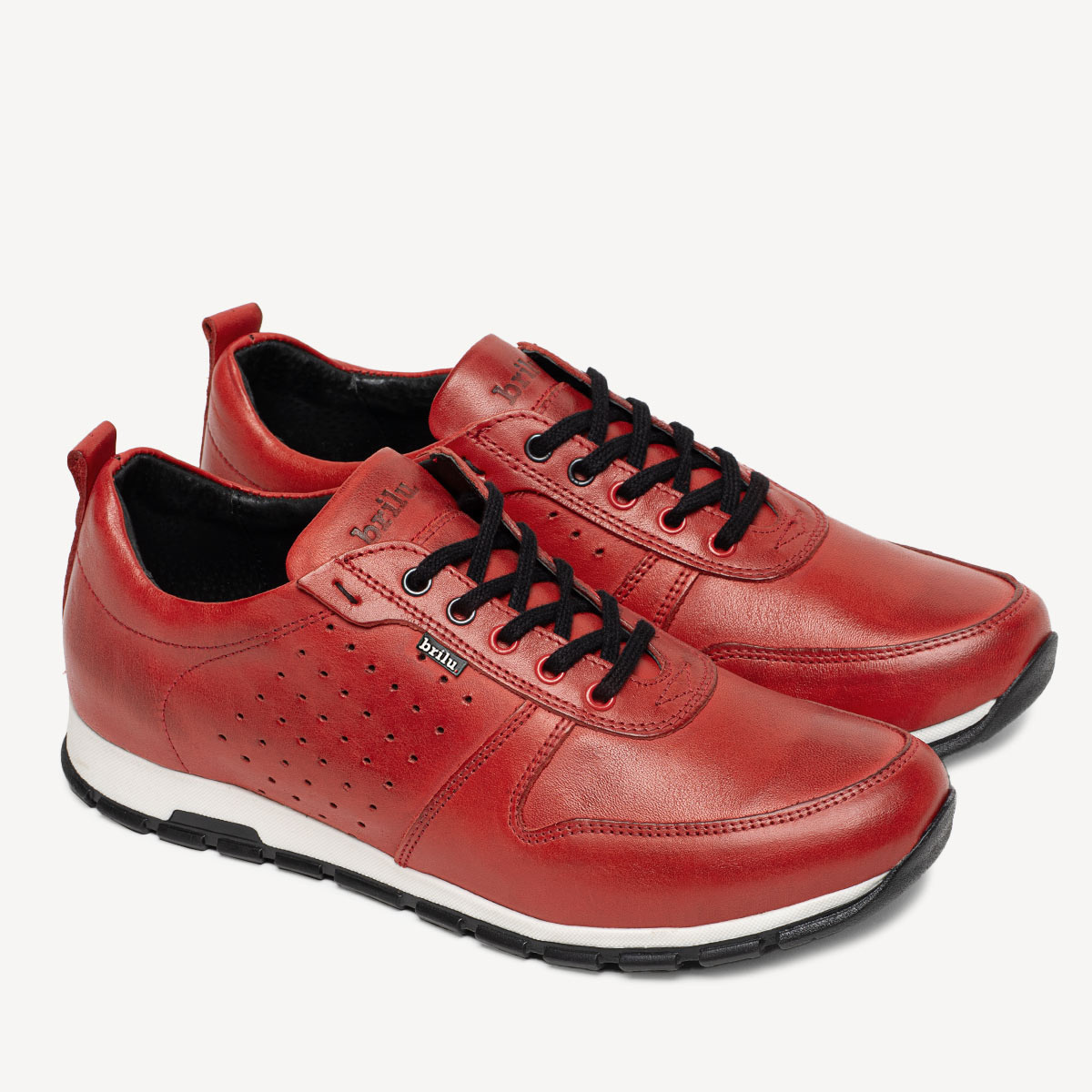 Męskie półbuty sportowe sneakersy Mikkel czerwone