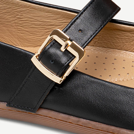 Zamszowe baleriny z paskiem barefoot Anette czarne