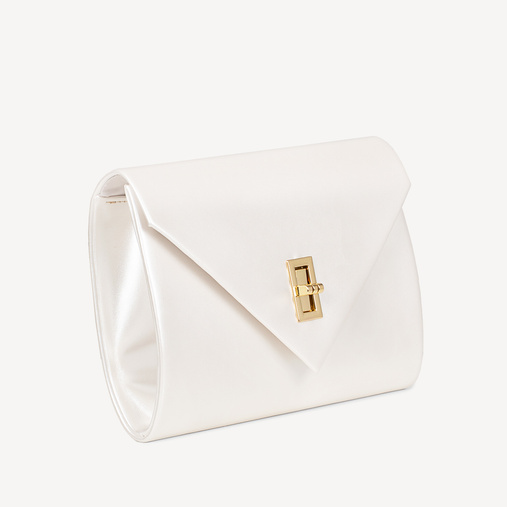 Ślubna perłowa elegancka kopertówka Tiffany ivory
