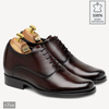 Męskie podwyższające buty wizytowe James bordowe