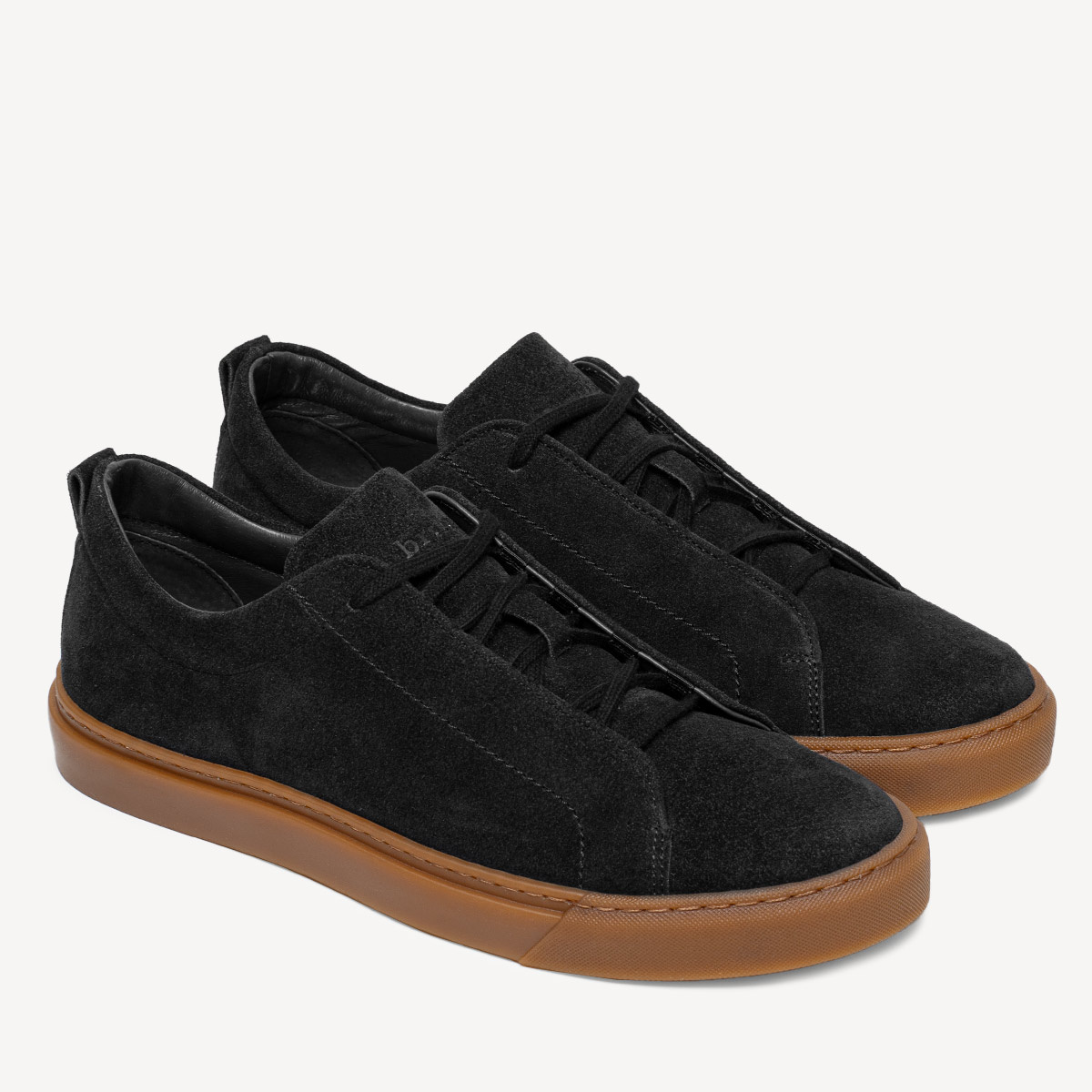 Męskie skórzane zamszowe sneakersy Edison czarne