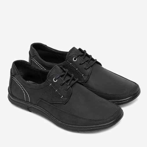 Męskie wiązane półbuty ze skóry naturalnej Hugo czarne