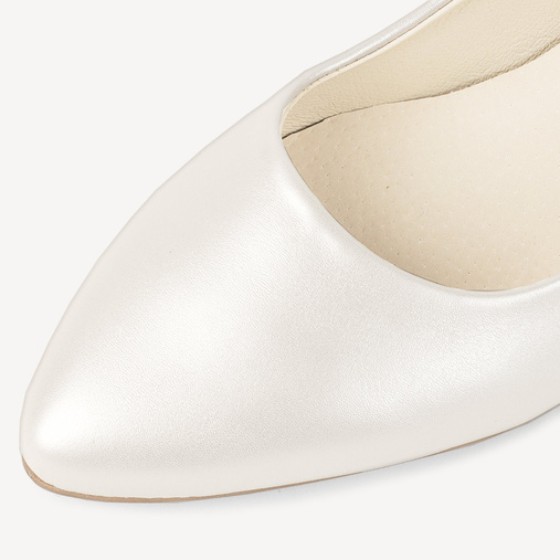 Perłowe balerinki ślubne Elmira ivory