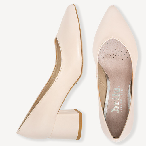 Ślubne czółenka na słupku Abigail ecru