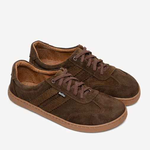 Skórzane minimalistyczne sneakersy barefoot Chelsey brązowe