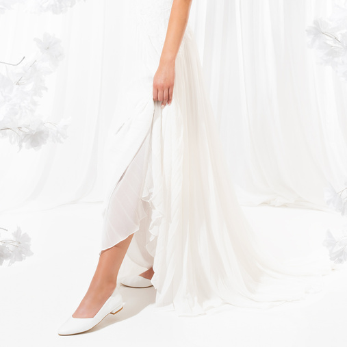 Ślubne eleganckie balerinki Melania białe