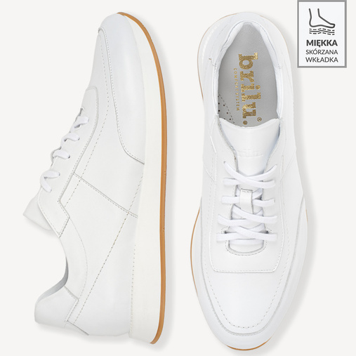Skórzane sneakersy męskie Ryder białe