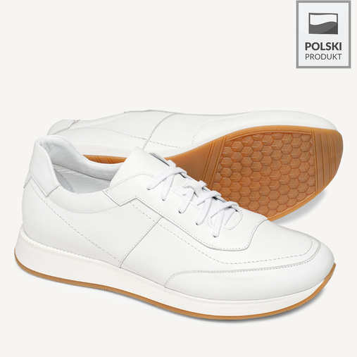 Skórzane sneakersy męskie Ryder białe