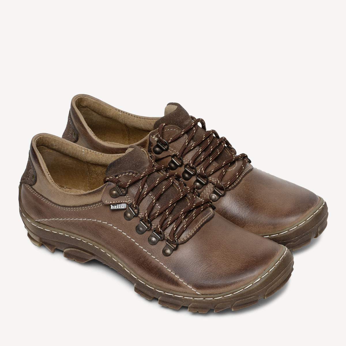 Męskie buty trekkingowe skórzane David brązowe