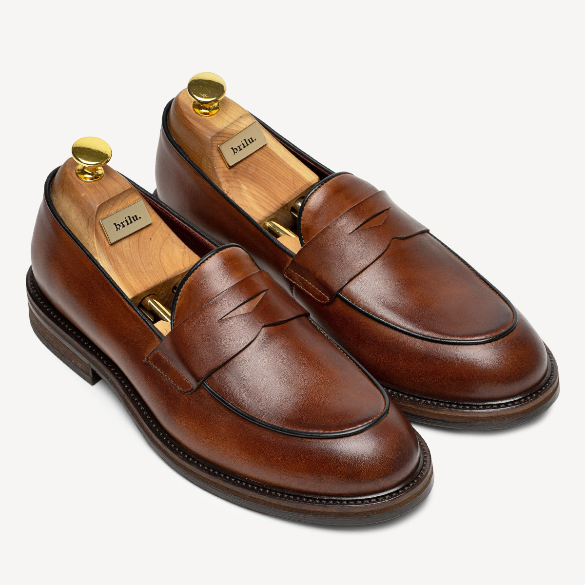 Męskie loafersy ze skóry naturalnej Alvin jasny brąz