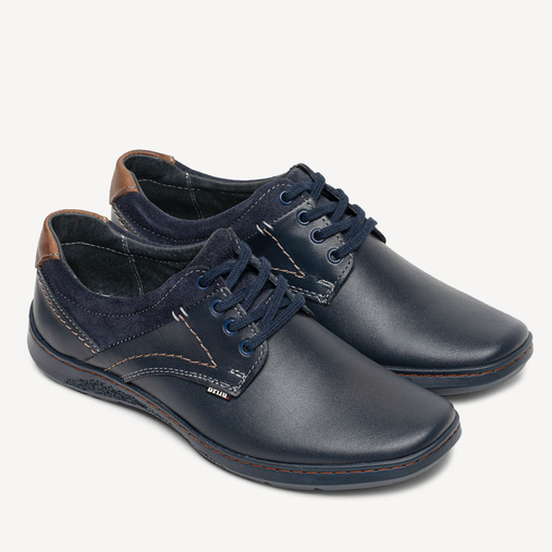 Półbuty casualowe skórzane Edgar granatowe