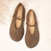 Zamszowe baleriny barefoot z paskiem Dalia brąz taupe