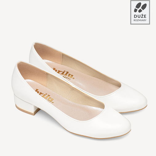 Ślubne licowe balerinki Denise białe