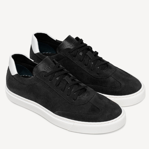 Męskie skórzane zamszowe sneakersy Maxwell czarne