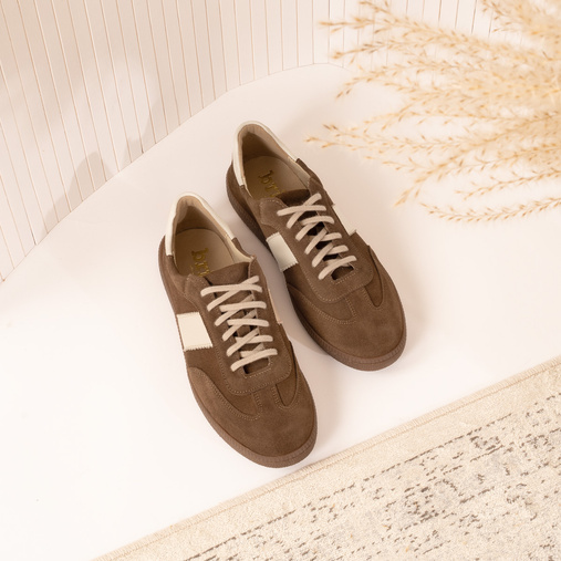 Skórzane sneakersy damskie Nevada brązowe