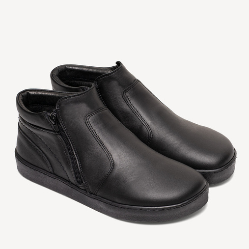 Skórzane trzewiki męskie barefoot Anders czarne