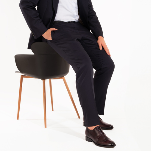 Męskie podwyższające buty wizytowe brogsy Asher bordowe