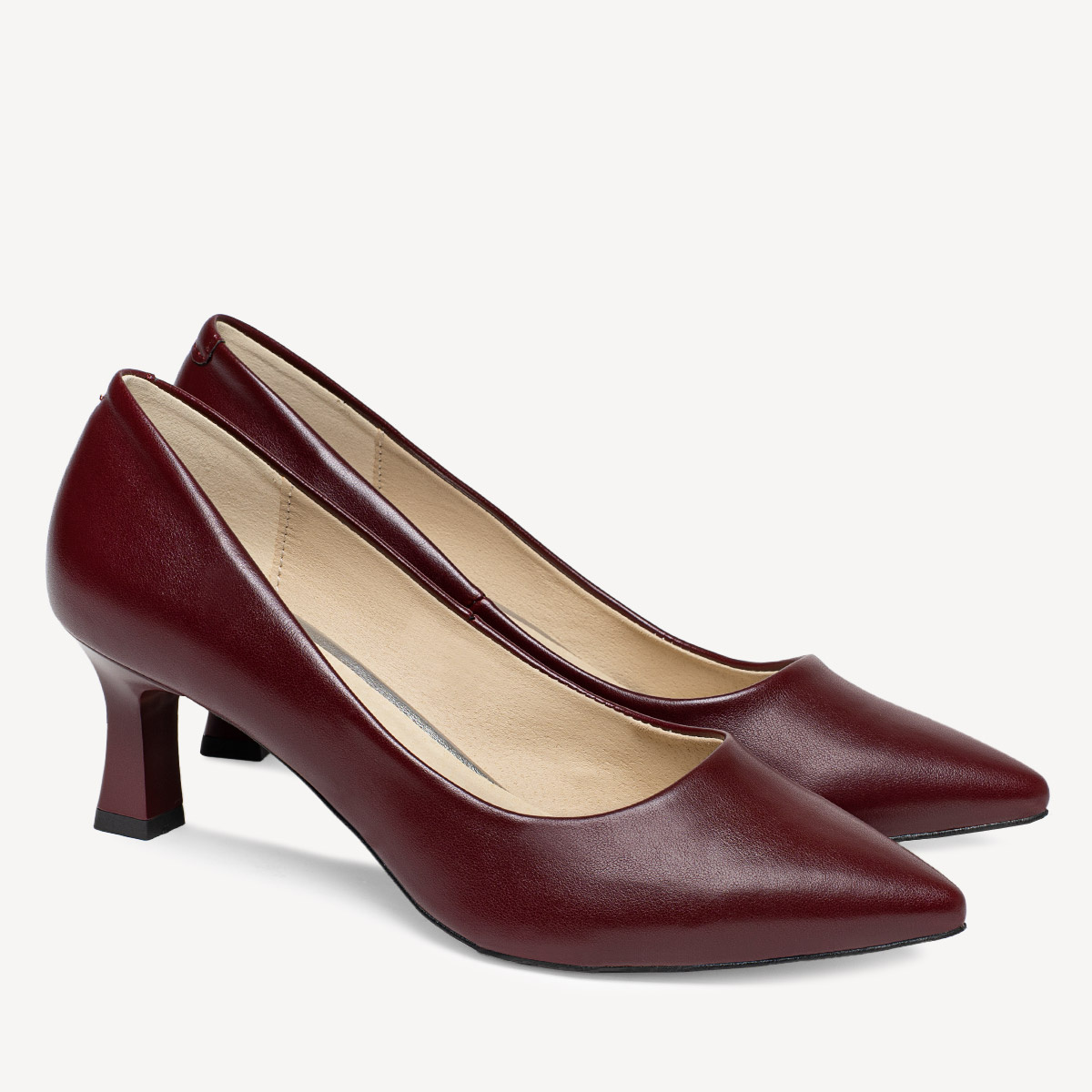 Klasyczne eleganckie szpilki Jennifer bordowe
