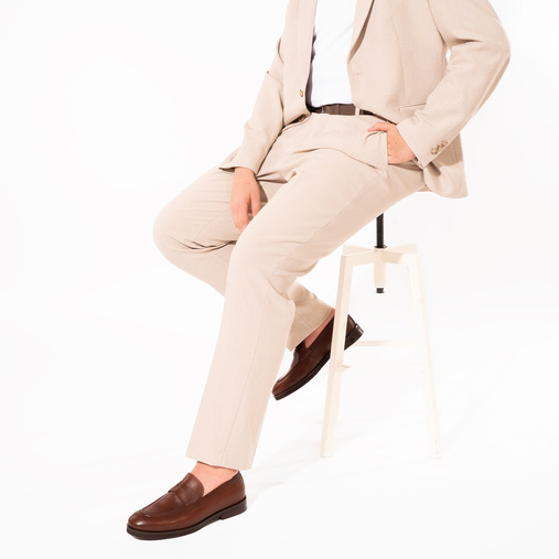  Męskie loafersy ze skóry naturalnej Aaron brązowe