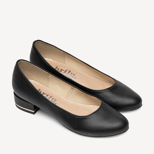 Klasyczne licowe balerinki Erin czarne