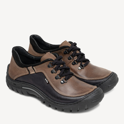 Skórzane męskie buty trekkingowe Magnus brązowe