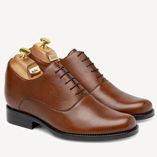 Męskie podwyższające buty wizytowe James brązowe