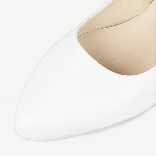 Licowe balerinki ślubne Elmira białe